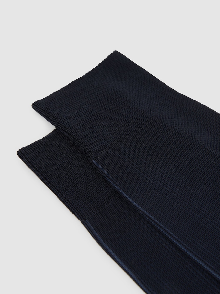 Reiss Navy Cory Two Tone Cotton Socks - Image 2 of 3