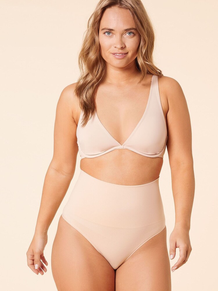 ETAM Cream Power By ETAM High Waist Medium Control Shaping Thong - Image 1 of 5