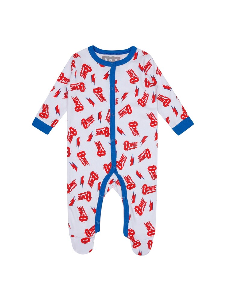 Amplified Baby David Bowie 100% Cotton White Sleepsuit Set - Image 1 of 4