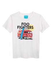 Amplified Kids 100% Cotton Foo Fighters Camper Van White T-Shirt - Image 1 of 1
