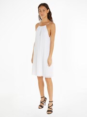 Calvin Klein Textured Mini Slip White Dress - Image 1 of 6