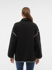 VERO MODA Black Stitch Detail Button Up Oversized Jacket - Image 2 of 6