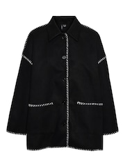 VERO MODA Black Stitch Detail Button Up Oversized Jacket - Image 6 of 6