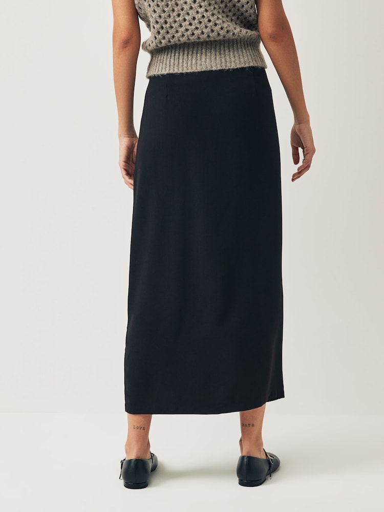 JDY Black Tailored Midi Skirt With Front Split - Image 2 of 5