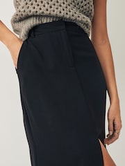 JDY Black Tailored Midi Skirt With Front Split - Image 3 of 5