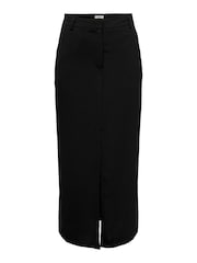 JDY Black Tailored Midi Skirt With Front Split - Image 4 of 5