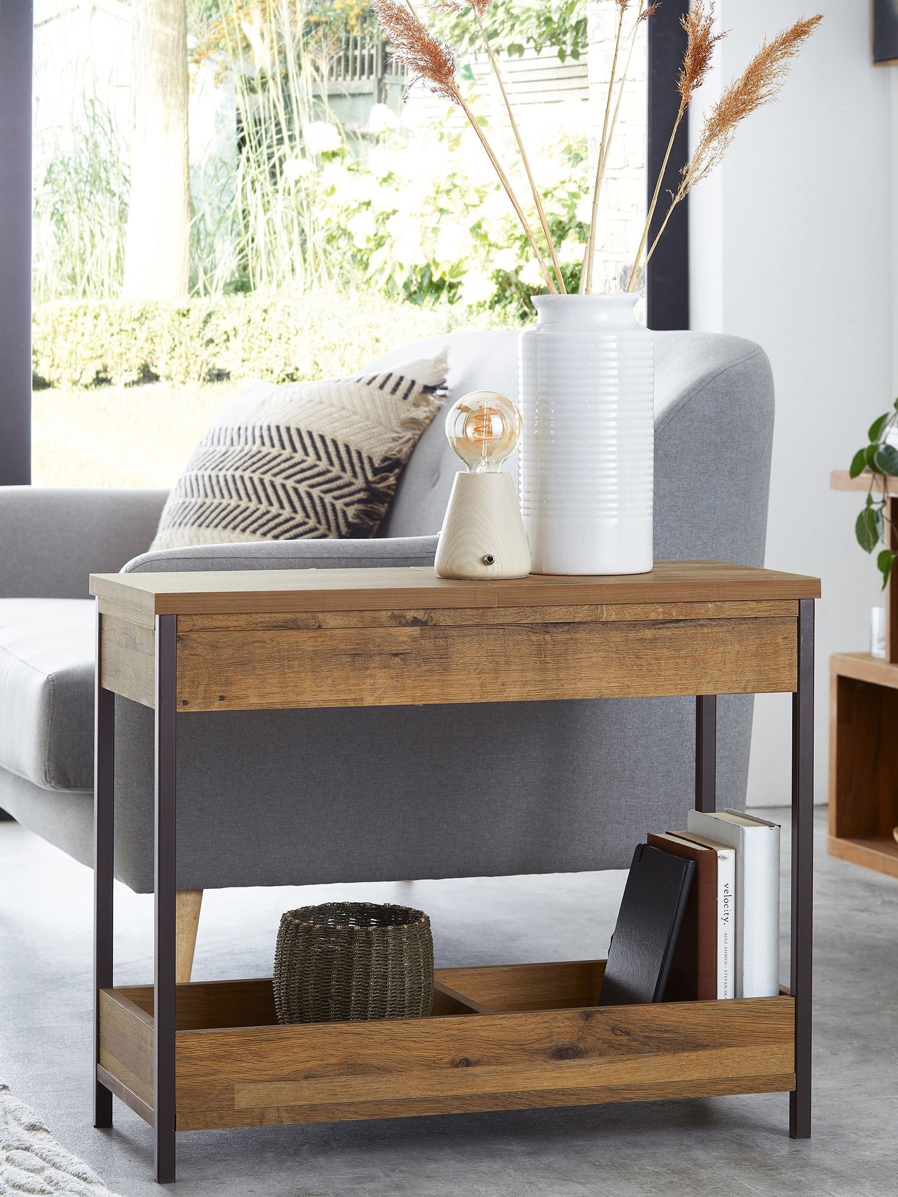 Buy Dark Bronx Oak Effect Side Table from the Next UK online shop