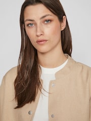 VILA Cream Bomber Jacket - Image 4 of 7