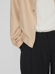 VILA Cream Bomber Jacket - Image 6 of 7