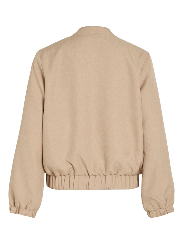 VILA Cream Bomber Jacket - Image 7 of 7