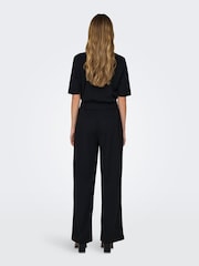 JDY Black Utility Button Up Short Sleeve Jumpsuit - Image 2 of 5
