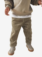 Sage Green Corduroy Pull On 100% Cotton Trousers (3mths-7yrs) - Image 1 of 7