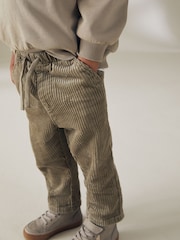 Sage Green Corduroy Pull On 100% Cotton Trousers (3mths-7yrs) - Image 4 of 7