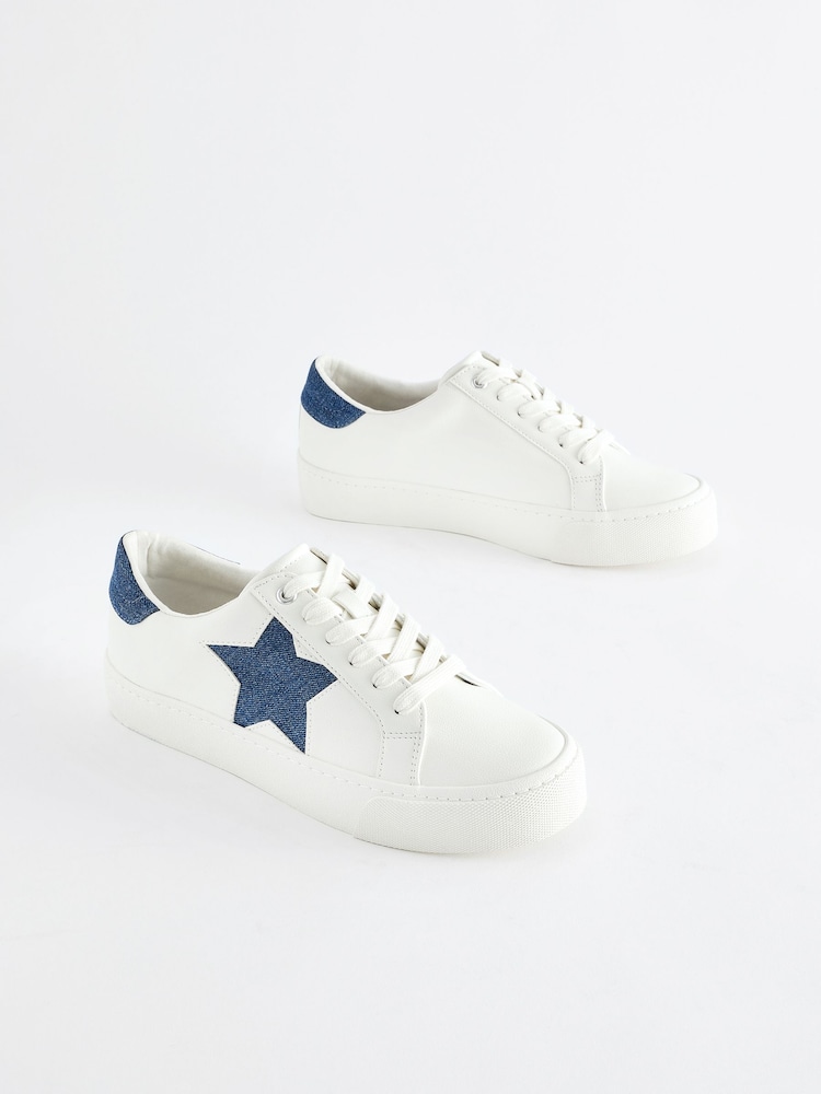 Blau/Weiß - Forever Comfort® – Chunky Star – Schnürschuhe aus Lackleder - Bild 1 von 5 Blau/Weiß - Forever Comfort® – Chunky Star – Schnürschuhe aus Lackleder - Bild 1 von 5