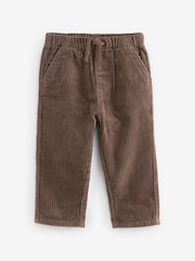 Taupe Brown Corduroy Pull On 100% Cotton Trousers (3mths-7yrs) - Image 1 of 2