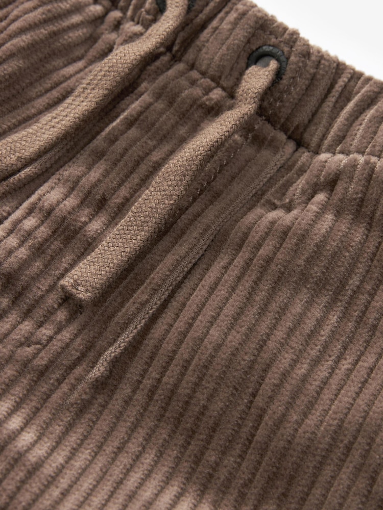 Taupe Brown Corduroy Pull On 100% Cotton Trousers (3mths-7yrs) - Image 2 of 2