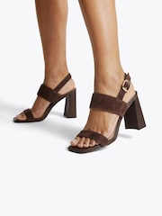 Steve Madden Brown Wendie Suede Sandals - Image 1 of 4