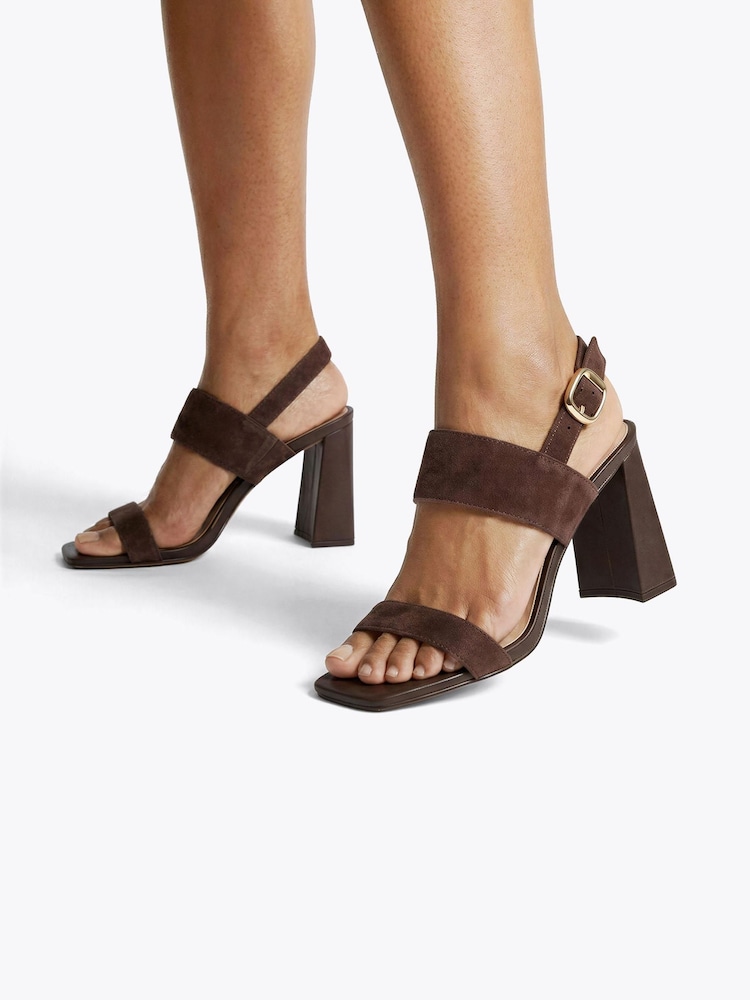 Steve Madden Brown Wendie Suede Sandals - Image 1 of 4