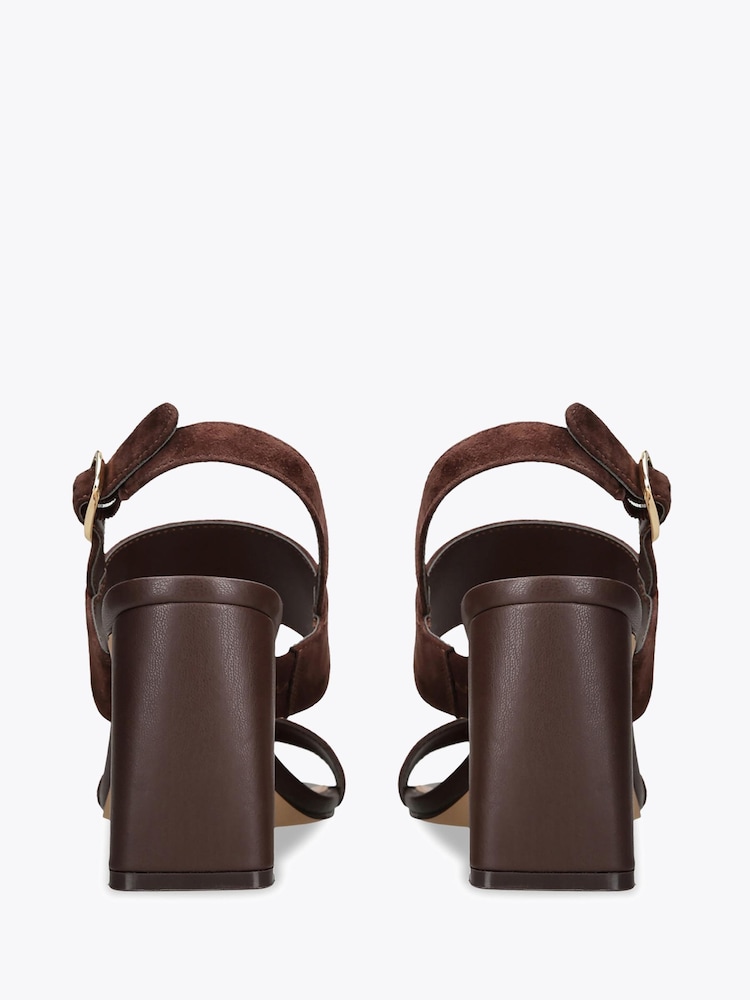 Steve Madden Brown Wendie Suede Sandals - Image 4 of 4