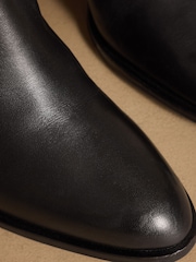 Russell & Bromley Black Leather Moore Knee High Block Heel Boots - Image 4 of 7