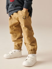 Tan Brown Seam Detail 100% Cotton Cargo Trousers (3mths-7yrs) - Image 1 of 6