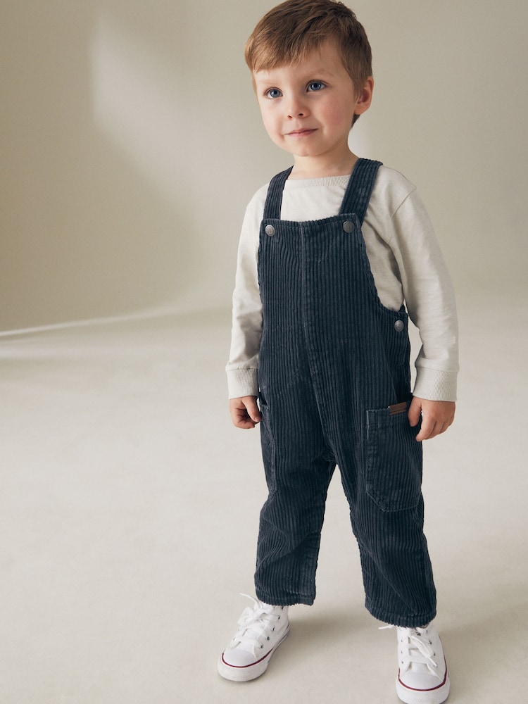 Dark Blue Corduroy Dungarees (3mths-7yrs) - Image 2 of 6