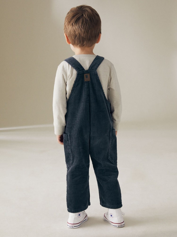 bleu foncé - Salopette en velours côtelé (3mths-7yrs) - Image 3 of 6