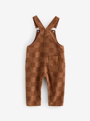 Tan Brown Corduroy Checkerboard 100% Cotton Dungaree (3mths-7yrs) - Image 7 of 10