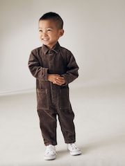 Soft Brown Corduroy 100% Cotton Boilersuit (3mths-5yrs) - Image 1 of 7