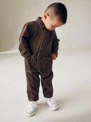 Soft Brown Corduroy 100% Cotton Boilersuit (3mths-5yrs) - Image 2 of 7
