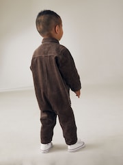 Soft Brown Corduroy 100% Cotton Boilersuit (3mths-5yrs) - Image 3 of 7