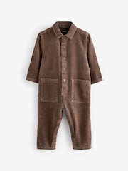 Soft Brown Corduroy 100% Cotton Boilersuit (3mths-5yrs) - Image 5 of 7