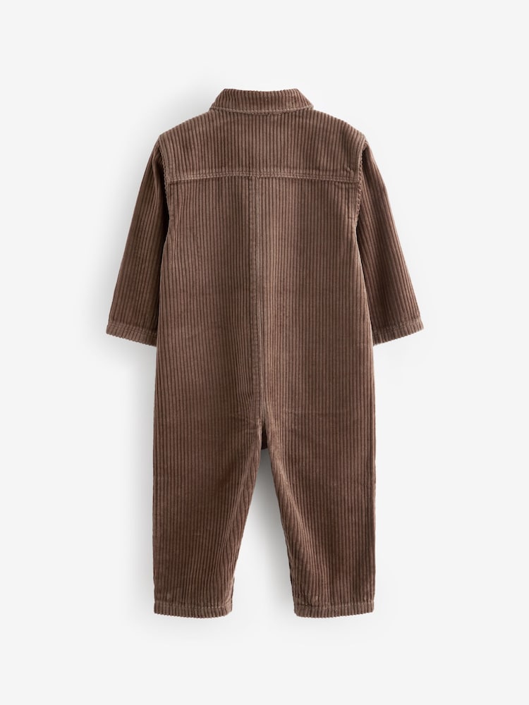 Soft Brown Corduroy 100% Cotton Boilersuit (3mths-5yrs) - Image 6 of 7