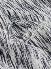 Black/White Spacedye Long Sleeve High Neck Ribbed Top - Image 6 of 6