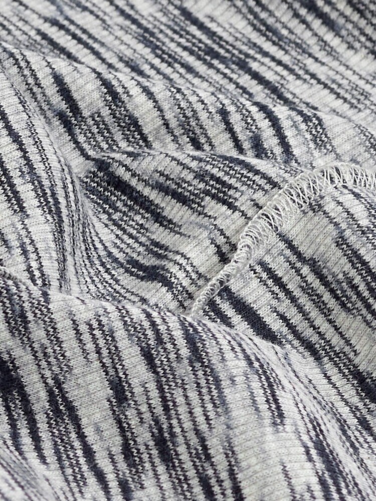 Black/White Spacedye Long Sleeve High Neck Ribbed Top - Image 6 of 6