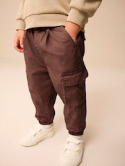Brown Lined Baggy Cargo Trousers with Toggle (3mths-7yrs) - Image 1 of 9