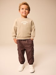 Brown Lined Baggy Cargo Trousers with Toggle (3mths-7yrs) - Image 2 of 9