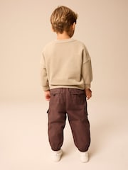 Brown Lined Baggy Cargo Trousers with Toggle (3mths-7yrs) - Image 3 of 9