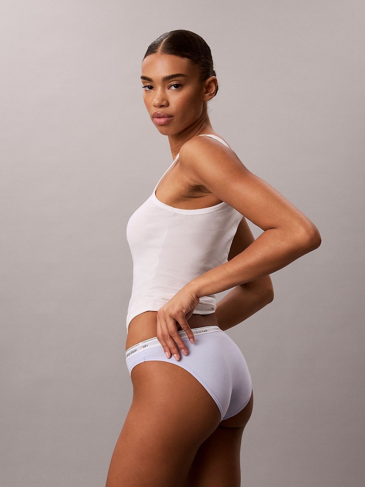 أرجواني - قطعة بيكيني سفلية مزيّنة بشعار الماركة المميز من Calvin Klein - صورة 1 من 5