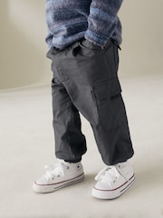 Charcoal Grey Lined Baggy Cargo Trousers with Toggle (3mths-7yrs) - Image 5 of 10
