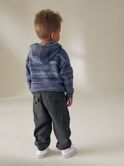 Charcoal Grey Lined Baggy Cargo Trousers with Toggle (3mths-7yrs) - Image 6 of 10