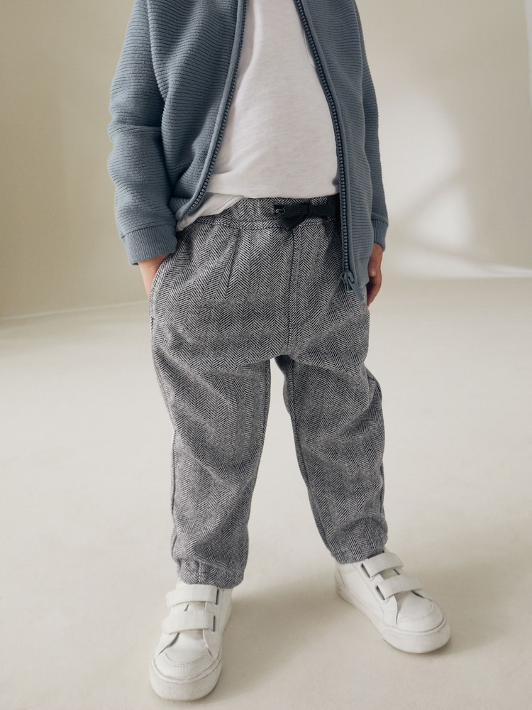 Grey Dogtooth Cosy Pull On Smart Trousers (3mths-7yrs) - Image 1 of 6