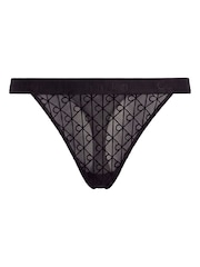 Calvin Klein High Leg Thong - Emblem Flokket Netting - Bilde 6 av 6