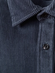 Reiss Dark Airforce Bonucci Corduroy Twin Pocket Overshirt - Image 6 of 6