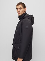 BOSS Black Water Repellent Hooded Parka Jacket - Image 3 of 6