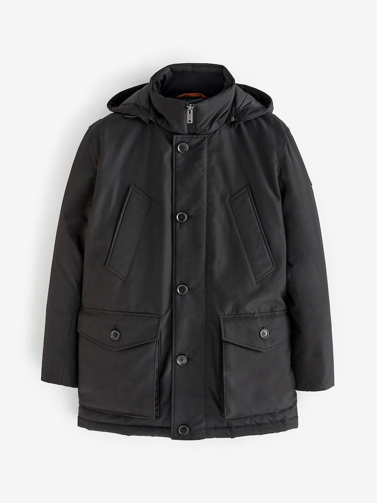 BOSS Black Water Repellent Hooded Parka Jacket - Image 6 of 6
