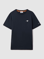 Reiss x McLaren F1 Team Airforce Blue McLaren F1 Mercerised Cotton Crew Neck T-Shirt - Image 2 of 6