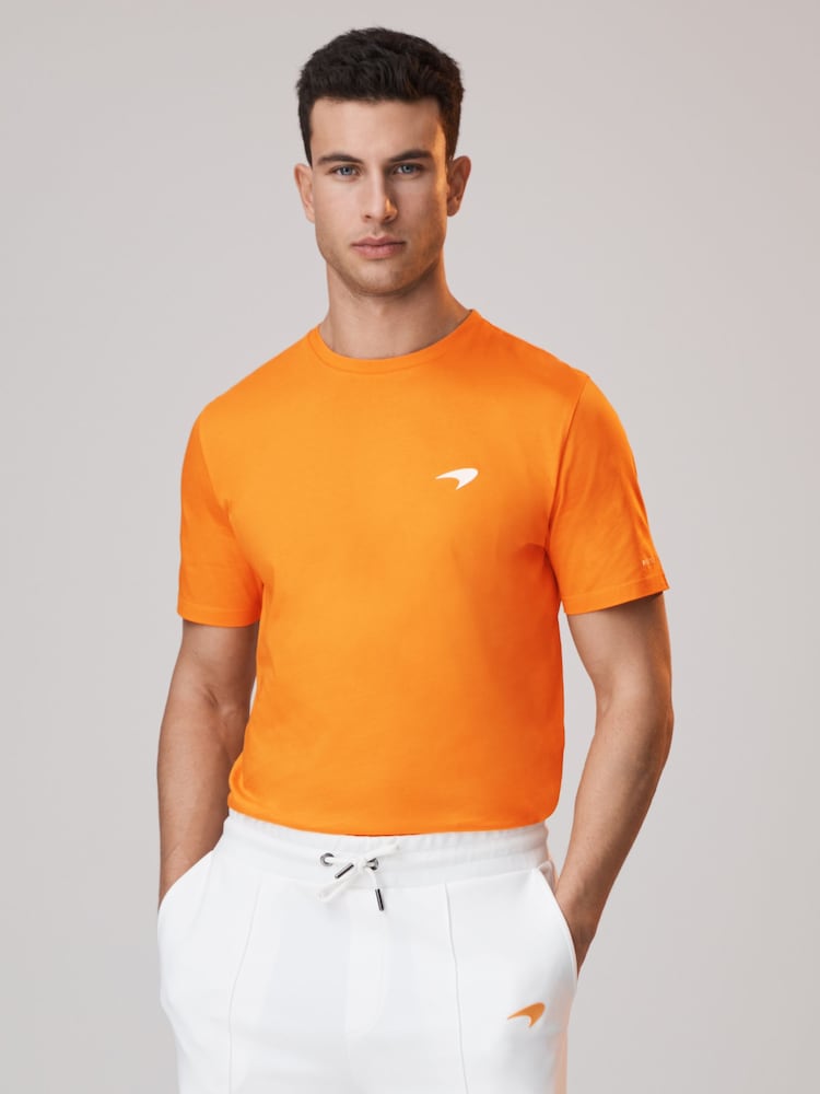 Reiss x McLaren F1 Team Papaya McLaren F1 Mercerised Cotton Crew Neck T-Shirt - Image 1 of 6