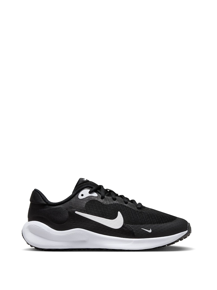 Nike Black/White Youth Revolution 7 Trainers - Image 1 of 12