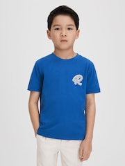 Reiss Lapis Blue Jude Teen Cotton Crew Neck T-Shirt - Image 2 of 5